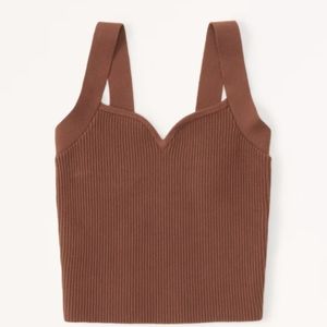 NWT Abercrombie & Fitch Ottoman Sweetheart Crop Tank in Brown- size S